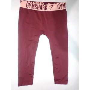 Gymshark Seamless Cropped Leggings‎ Women M Maroon Workout Athletic Compression